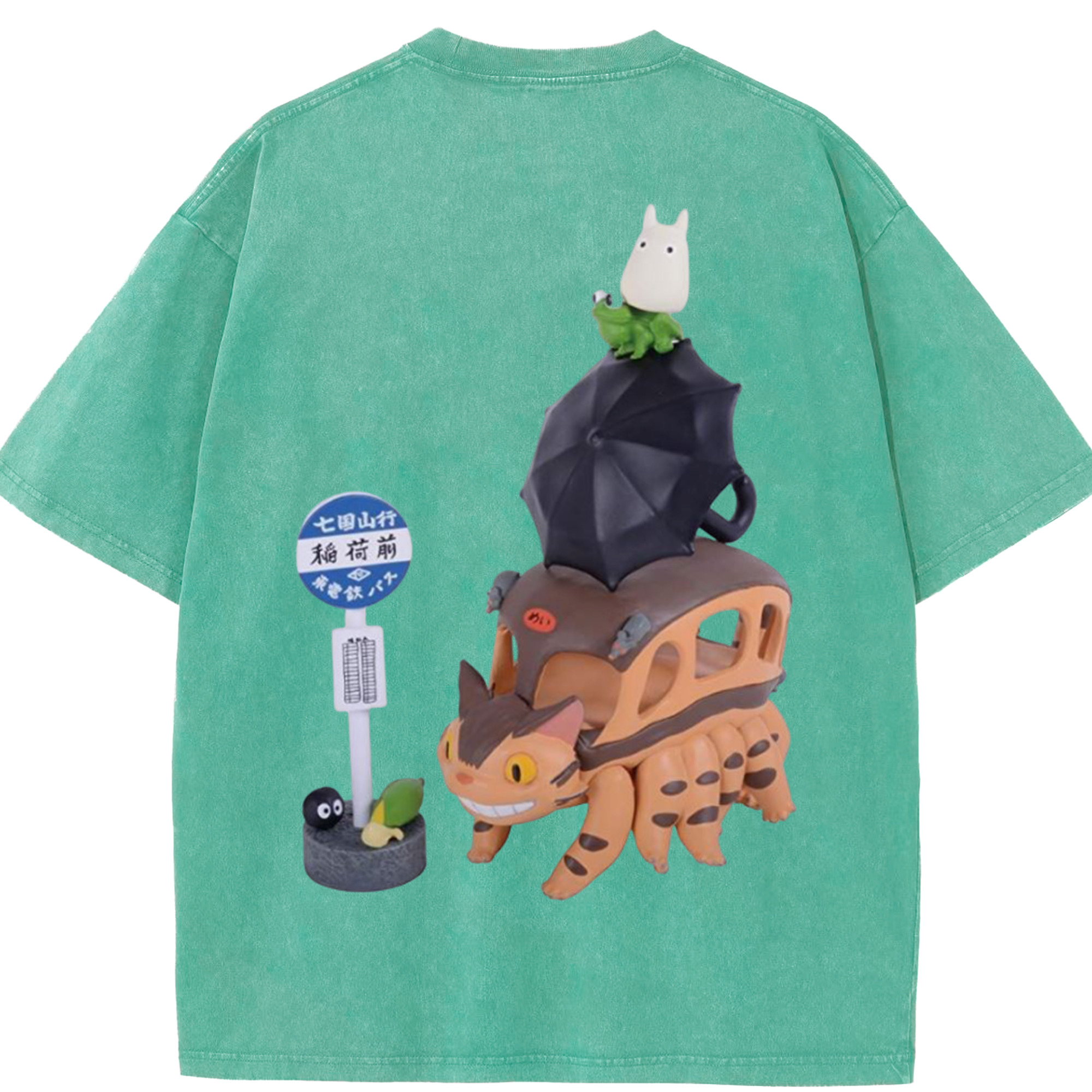 （画像用） となりのトトロ 草壁メイ 草壁サツキ My Neighbor Totoro Satsuki Kusakabe Mei Kusakabe 綿100% ヴィンテージ風 半袖Tシャツ（背面プリント）